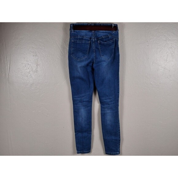 WAX JEANS "BUTT I LOVE YOU" 3/26 BLUE WOMENS JEANS DARK BLUE LIGHT WASH - Picture 2 of 15